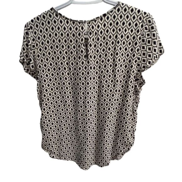 H&M Size 10 Black and White Short Sleeved Blouse (K) - Picture 2 of 4